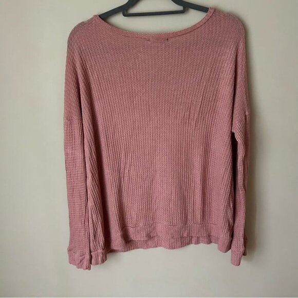 Hemish USA Rose Mauve Pink Long Sleeve V-Neck Oversized Sweater Women’s Size 2XL - Picture 4 of 5